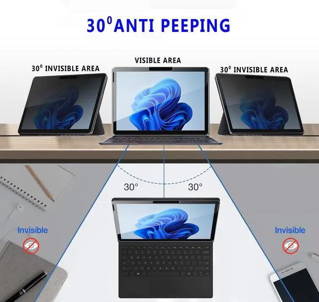 Alt view image 3 of 7 - OXMAN Privacy 1 Pack Screen Protector for  Galaxy Tab A9 Plus 11 Inch 2023 Case Friendly Tempered Glass for  Tablet A9 Plus/ A9+ 11 5G (SM-X210/X216/X218) transparent