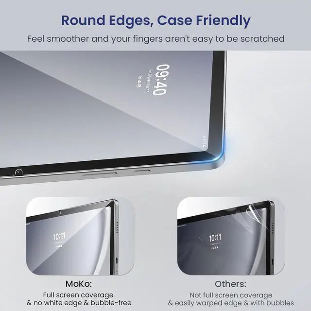 Alt view image 3 of 7 - 2 Pack Screen Protector for  Galaxy Tab A9 Plus/A9+ 11 Inch 2023 Tempered Glass High Definition for Galaxy Tab A9 Plus Screen Protector Case Friendly 9H Hardness Glass Slim Film Clear