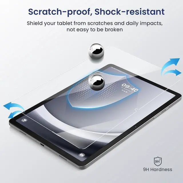 Alt view image 4 of 7 - 2 Pack Screen Protector for  Galaxy Tab A9 Plus/A9+ 11 Inch 2023 Tempered Glass High Definition for Galaxy Tab A9 Plus Screen Protector Case Friendly 9H Hardness Glass Slim Film Clear