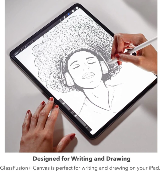 Alt view image 3 of 7 - GlassFusion+ Canvas Screen Protector for iPad 10.2 (Gen 8/7)