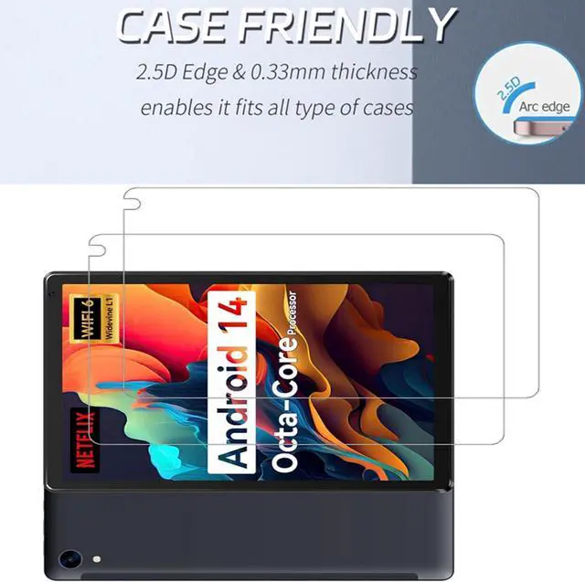 Alt view image 4 of 6 - [2 Pack] Screen Protector for URAO C107 Tablet 10.1 2024 Tempered Glass Film Compatible with URAO C107 Android 14 10.1 inch Tablet 2024 Tempered Glass
