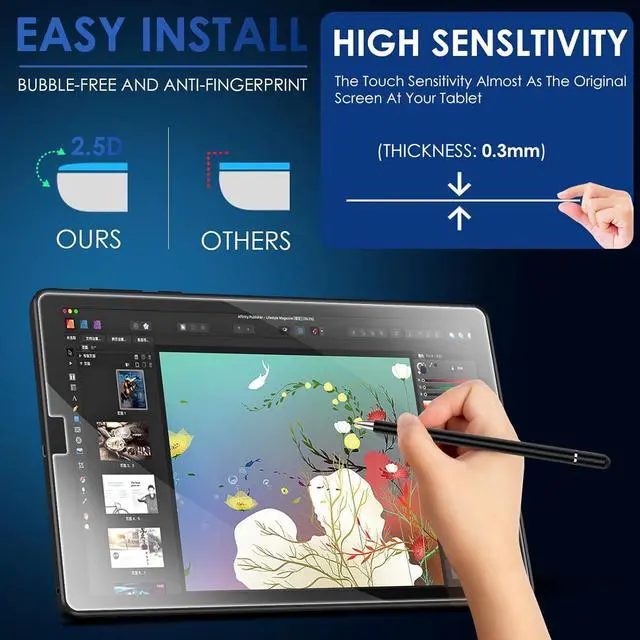 Alt view image 4 of 7 - 2 PACK Screen Protector for TCL Tab 8 LE/TCL Tab 8V/TCL Tab 8 WiFi/TCL TAB 8 Plus/TCL Tab 8 SE Tablet 8.0 Ultra-Clear/Touch Sensitive/Bubble Free/Anti-Scratch Screen Tempered Glass