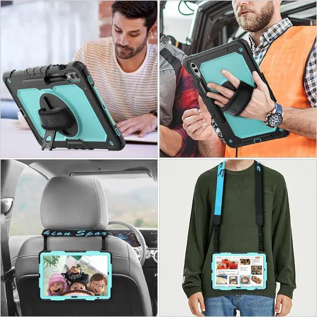 Alt view image 5 of 7 - Case for  Galaxy Tab S10 Plus/ S9 FE Plus/ S9 Plus 5G Tablet 12.4 Case with Screen Protector Pencil Holder [360 Rotating Hand Strap] &Stand Drop-Proof Skyblue1