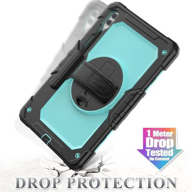 Alt view image 6 of 7 - Case for  Galaxy Tab S10 Plus/ S9 FE Plus/ S9 Plus 5G Tablet 12.4 Case with Screen Protector Pencil Holder [360 Rotating Hand Strap] &Stand Drop-Proof Skyblue1