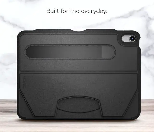 Alt view image 7 of 7 - for iPad Air 11 (M3 2025 / M2 2024) iPad Air 4 & 5 10.9 Inch (2020/2022) - Protective Ultra Thin Magnetic Stand Sleep/Wake Cover with  Pencil Charging & Storage - Black