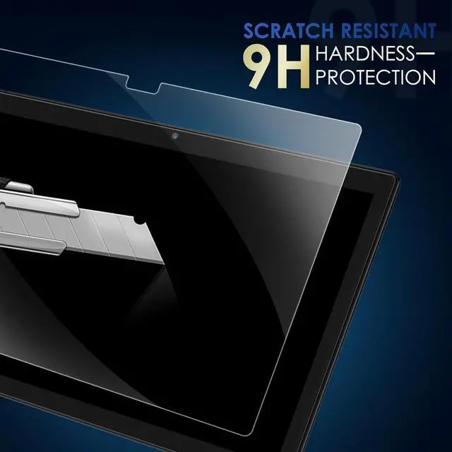 Alt view image 4 of 7 - 2-PACK 10 inch Tablet Screen Protector [9.17 * 5.98 / 233mm * 152mm] Ultra-Clear Anti-Scratch Tempered Glass 10.1 inch Tab Compare size of Tempered Glass Film with Size of your Tablet