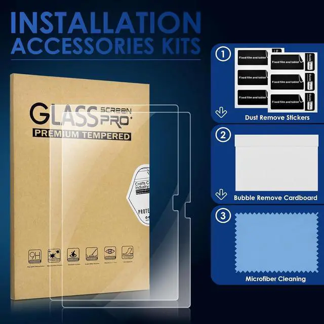 Alt view image 7 of 7 - 2-PACK 10 inch Tablet Screen Protector [9.17 * 5.98 / 233mm * 152mm] Ultra-Clear Anti-Scratch Tempered Glass 10.1 inch Tab Compare size of Tempered Glass Film with Size of your Tablet