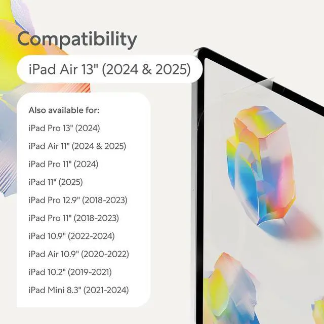 Alt view image 2 of 6 - 2.1 Screen Protector (2x) for iPad Air 13 (2024 & 2025) for an authentic paper-feel
