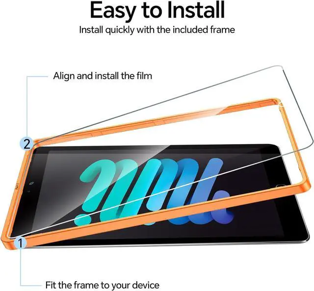 Alt view image 2 of 7 - iPad Air 2 Screen Protector [2 Pack] Premium Tempered Glass Film [9H Hardness] [Scratch-Resistant][HD Clear] iPad 6th generation screen protector iPad 9.7 screen protector iPad Air 1 Pro 5th 9.7-Inch