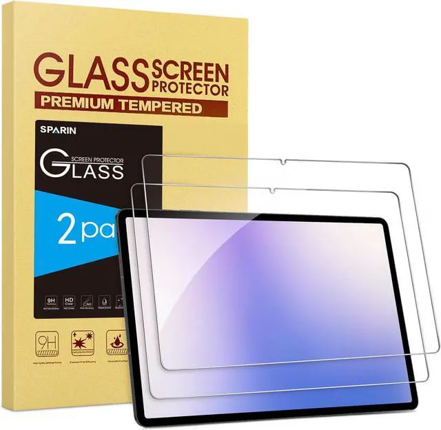 Main image of 2 Pack Screen Protector for  Galaxy Tab S10 Plus 2024/S9 Plus/S7 FE 5G/S8+/S7+ (12.4 Inch) Tempered Glass S Pen Compatible Case Friendly