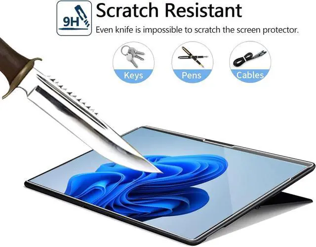 Alt view image 3 of 7 - Screen Protector for Microsoft Surface Pro 11/10 (2024) - Also Fits Surface Pro 9 Pro 8 and Pro X (13 inch) - Tempered Glass/High Sensitivity/Support Surface Pen/Smooth Touch 2 Pack