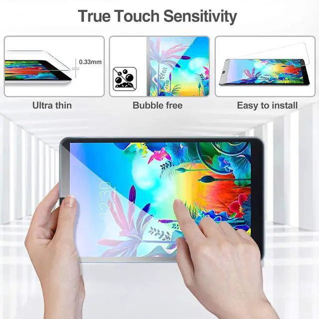 Alt view image 3 of 6 - LG G Pad 5 10.1 Screen Protector 2019 (LM-T600 / LM-T605) Tempered Glass Screen Film Guard Screen Protector for 10.1 inch LG G Pad 5 2019 -Clear