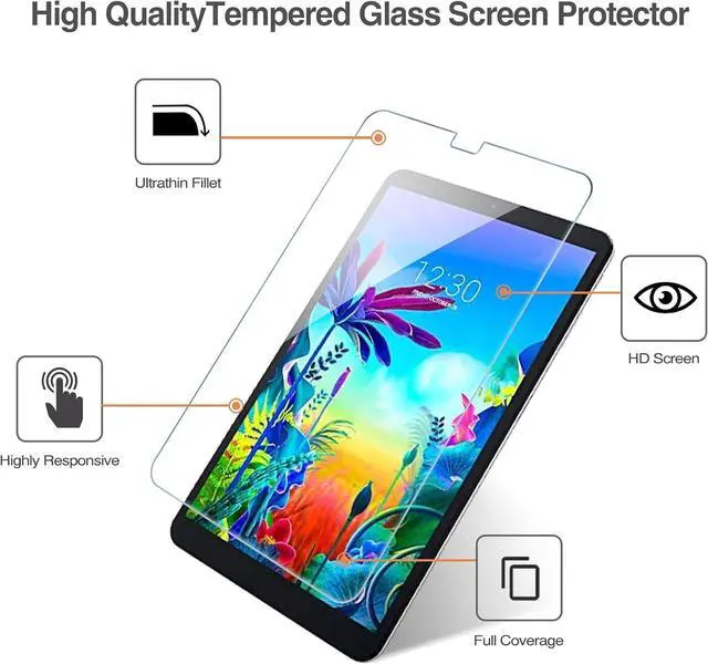 Alt view image 2 of 6 - LG G Pad 5 10.1 Screen Protector 2019 (LM-T600 / LM-T605) Tempered Glass Screen Film Guard Screen Protector for 10.1 inch LG G Pad 5 2019 -Clear