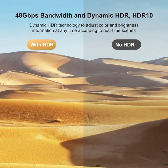 Alt view image 4 of 7 - 8K HDMI Cable 15 FT, In-Wall CL3 Rated HDMI 2.1 Cord, Support 8K@60Hz, 4K@120Hz, HDR10+, eARC, SBTM, VRR, QFT, ALLM, 3D, HDCP 2.3 for TV, Monitor, Computer, Laptop, PS5, Xbox, Projector, Soundbar