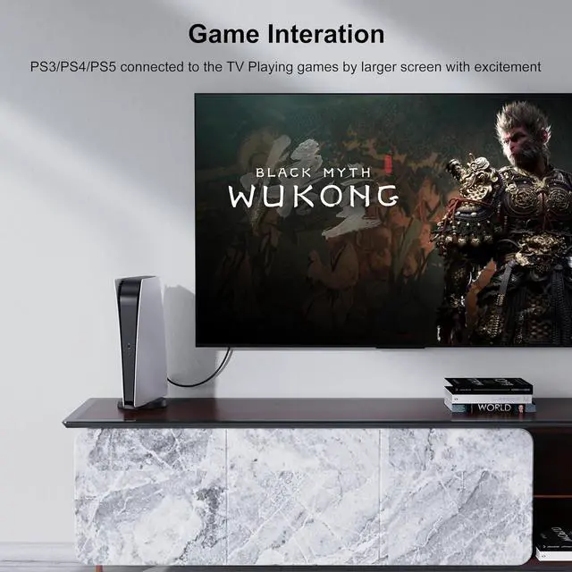 Alt view image 4 of 7 - 8K HDMI 2.1 Cables 6FT 5-Pack High Speed HDMI Gaming Monitor Cable for PS5 TV-8K ARC&eARC HDMI Cord-165/180/240Hz HDCP2.3 3D/HDR10 for Soundbar PS5 PS4 TV Xbox  Cinema Computer Monitor