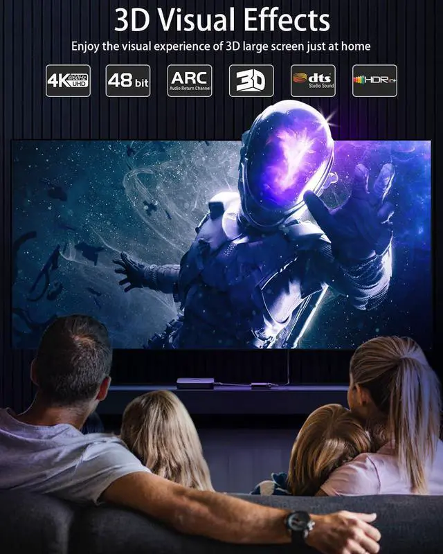 Alt view image 2 of 7 - HDMI Cable 4K 50 ft High Speed HDMI 2.0 Cord Braided | 4K@30Hz Ultra HD 1080p ARC HDR 3D HDCP 2.2 | for Xbox / PS5 / TV/Laptop/Monitor