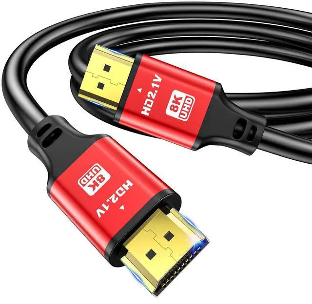 Main image of HDMI Cable 3ft 48Gbps 8K@60Hz 4K@120Hz HDCP 2.2 & 2.3 DTS:X HDR 10 Compatible with  TV/eARC/3D/PS5/HDTV/Laptop/Blu-ray High Speed HDMI Cable(Red)