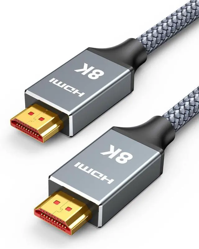 Main image of 2ft 8K 4K@120Hz HDMI Cable 2.1 48Gbps High Speed Cord for PS5/4 TV Gaming Console Monitor 8K@60Hz 2K@240Hz 144Hz Support HDR eARC DTS:X HDCP 2.2 & 2.3 Braided Grey