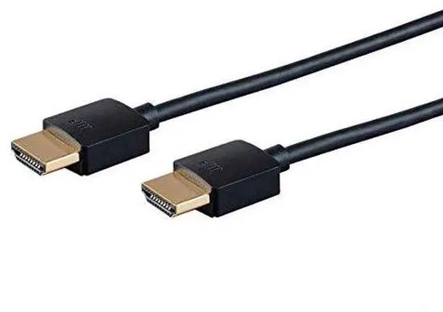 Alt view image 2 of 7 - High Speed HDMI Cable - Certified Premium 4K@60Hz HDR 18Gbps 36AWG YUV 4:4:4 1 Feet Black - Ultra Slim Series