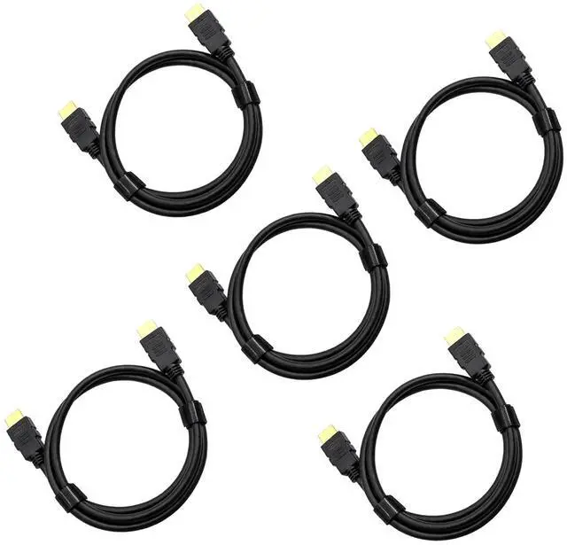 Main image of 4K HDMI Cable 6 ft 5-Pack - 18Gbps High Speed HDR 2160P 1080P 4K@60Hz 2.0 HDMI Cord Black - Audio Return(ARC) Compatible UHD TV Blu-Ray Xbox PS3/4 PC Apple TV