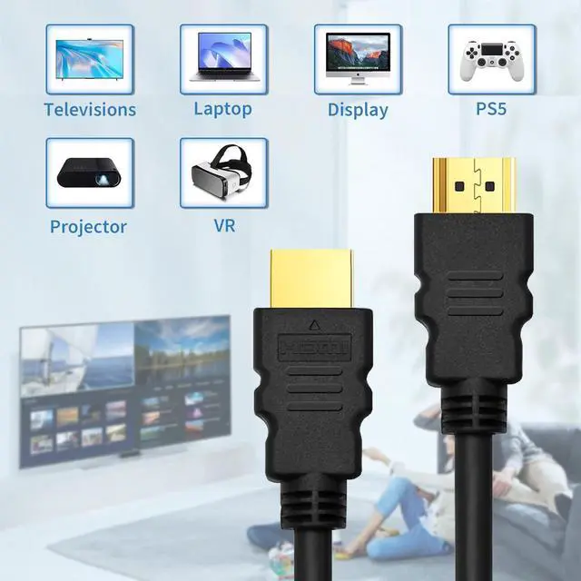 Alt view image 5 of 7 - 5-Pack 4K HDMI Cable 6 Foot - 18Gbps High Speed HDR 2160P 1080P Ethernet - @60Hz 2.0 HDMI Cord Black - Audio Return(ARC) Compatible UHD TV Blu-Ray Xbox PS3/4 PC  TV