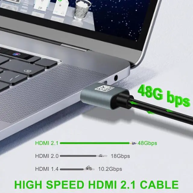 Alt view image 6 of 7 - Ultra Thin 8K 4K HDMI Cables 3.3FT 2 Pack Slim & Flexible Soft High Speed HDMI 2.1 Cord Support 4K@120Hz 8K@60Hz 48Gbps for  TV/HDTV/PS5/Blu-ray