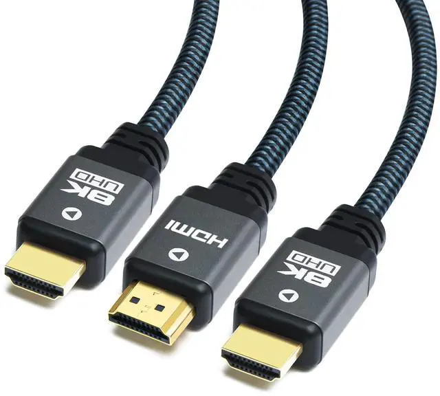 Main image of 8K HDMI Cable 6.6ft (3 Pack) 48Gbps High Speed HDMI 2.1 Cable Durable Nylon Braided HDMI Cord 3 Pack Supports 8K 60Hz 4K 120Hz 144Hz 3D Dynamic HDR HDCP 2.2 eARC
