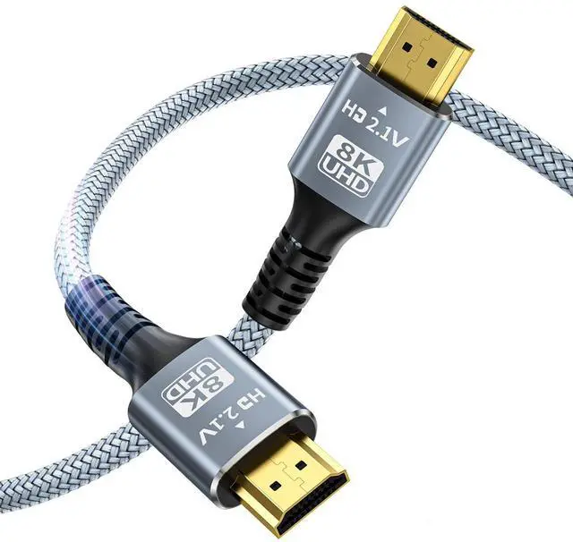 Main image of 8K 10K 4K HDMI Cable 48Gbps 10FT/3M Certified Ultra High Speed HDMI Cable Braided Cord-4K@120Hz 8K@60Hz DTS:X HDCP 2.2 & 2.3 HDR 10 Compatible for  TV/PS5/HDTV/Blu-ray (1)