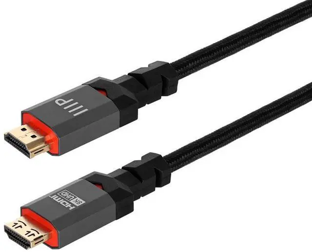 Main image of 8K Certified Ultra High Speed HDMI Cable - 20 Feet - Black | Braided - HDMI 2.1 8K@60Hz 4k@120Hz 48Gbps HDR VRR CL3 in-Wall Rated