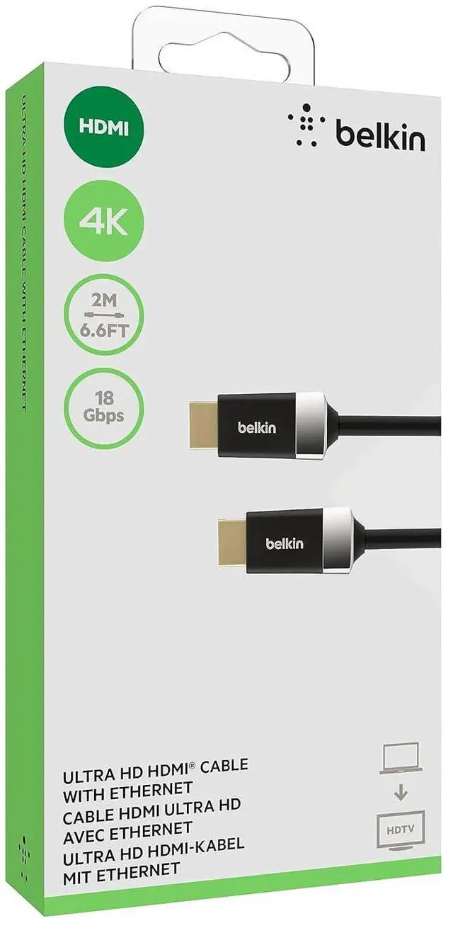 Alt view image 3 of 5 - 6.6ft/2M HDTV High-Speed HDMI Cable w/Ethernet 4K/Ultra HD HDR & 3D Compatibility 18Gbps Data Transfer for Streaming Gaming Home Theater Supports HDMI 2.0 for TVs Monitors Projectors