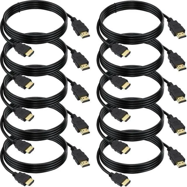 Main image of HDMI Cable 6 FT 10-Pack, 4K HDMI Computer Cable 6FT, Shielded HDMI 2.0 CL3 Rated Cord for Smart Monitor with Streaming TV, 4K, 1080P@144Hz,ARC & CL3 Rated for Laptop, Monitor, PS5, PS4, Xbox, Soundbar