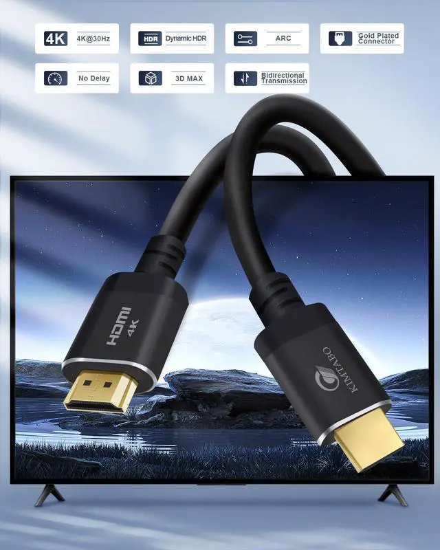 Alt view image 2 of 6 - 30 ft HDMI Cable 4K High Speed Long HDMI Cables Support 4K 30Hz 2K 1080p 3D ARC Gold plated Connectors Soft HDMI Cord for Smart HD Fire TV Monitor Projector Soundbar Laptop PS3/4 XBOX (9.14m)