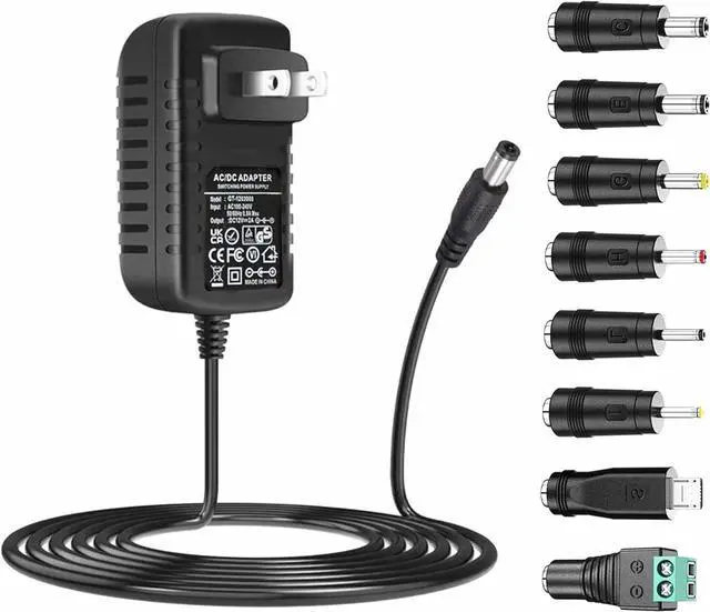 Main image of Universal AC Adapter 12V 2A Power Supply Charger 24W AC110V to DC12V 2000mA 1500mA 1000mA 500mA Power Driver 8 DC Plug Tips 12 Volt Converter Inverter Transformer ac dc Adapter(DC12V~2A)
