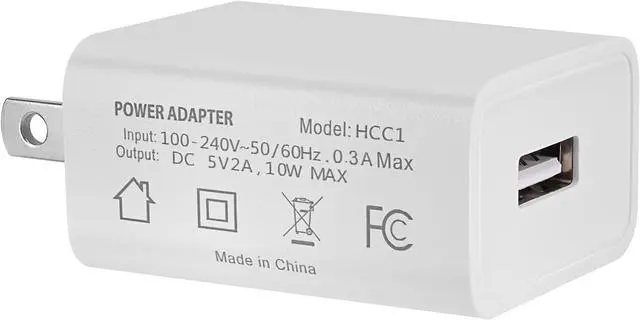 Alt view image 3 of 7 - USB Wall Plug Charger Adapter AC Power Connector 5V 2A Power Charging Block Adapter Converter for Cell Phone Computer Camera Bedside Lamp Fan LED Light String