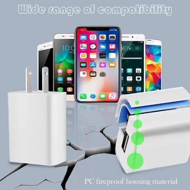 Alt view image 6 of 7 - USB Wall Plug Charger Adapter AC Power Connector 5V 2A Power Charging Block Adapter Converter for Cell Phone Computer Camera Bedside Lamp Fan LED Light String
