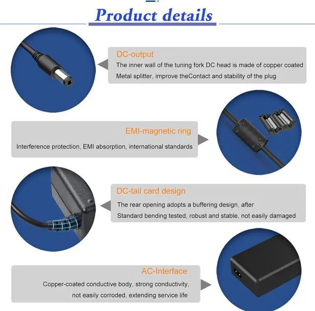 Alt view image 5 of 7 - 15V AC Power Supply Adapter Suitable for DC15V Electronic Devices Speakers displays Printers DJ Controllers Mini amplifiers etc. DC Output:0.5A 1A 1.5A 2A 2.5A 2.7A 3A 4A (60W/65W)