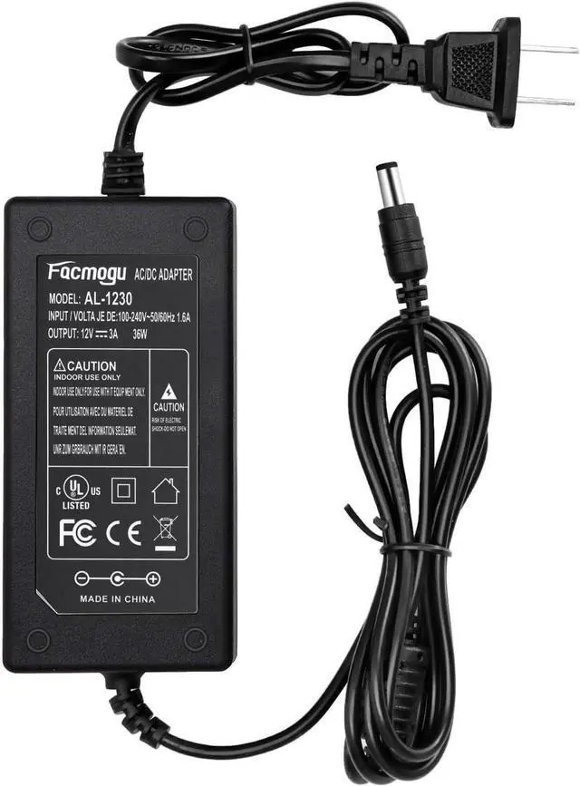 Alt view image 2 of 7 - DC 12V 3A Power Adapter 100-240V AC to DC 12V 3A 36W Power Suppy with Barrel Connector 5.5x2.5mm & 5.5x2.1mm 12 Volt 3 Amp Desktop Adpater 12V 3A Switching Transformer AC/DC Power Converter