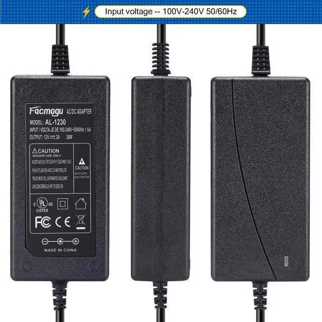 Alt view image 5 of 7 - DC 12V 3A Power Adapter 100-240V AC to DC 12V 3A 36W Power Suppy with Barrel Connector 5.5x2.5mm & 5.5x2.1mm 12 Volt 3 Amp Desktop Adpater 12V 3A Switching Transformer AC/DC Power Converter