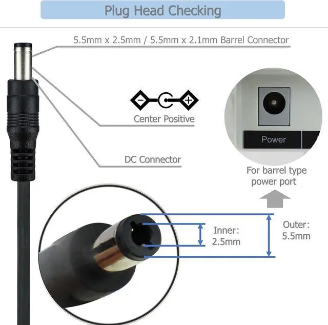 Alt view image 4 of 6 - Excelity AC-DC 5V 1A Wall Charger Power Adapter with Plug 5.5 x 2.5mm / 5.5 x 2.1mm