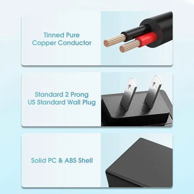 Alt view image 2 of 7 - Power Adapter 12V-2.5A 2A 1.5A 1.25A 1A AC/DC Power Cord 5.5x2.1mm with 8 Tips Made for Sceptre Monitor Echo Smart Speaker & Display Webcam Router Mini PC Projector CCTV Bluetooth Speaker