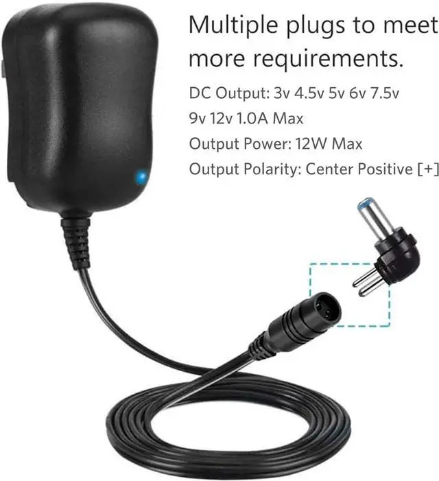 Alt view image 4 of 7 - 12W Universal 3V 4.5V 5V 6V 7.5V 9V 12V AC DC Adapter Power Supply for Household Electronics Mp3 Routers TV Boxes LCD Tablets CCTV IP Cameras Max. 1000mA [BB]