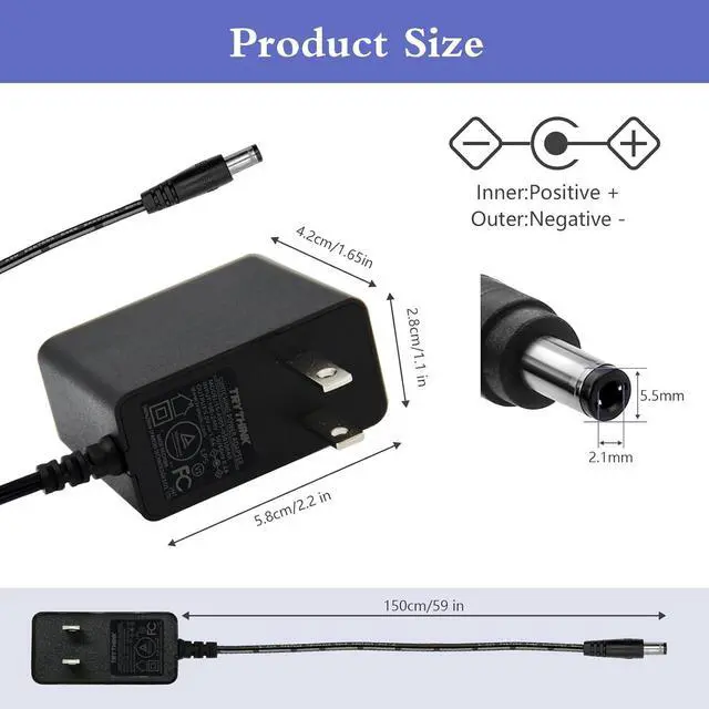 Alt view image 2 of 6 - 5V 1A AC Adapter Power Supply Charger 5W Universal AC/DC Adapter 100-240V AC to DC 5V Power Cord Converter with 11 Interchangeable Jacks Plug for USB Hub TV Box Router Camera and More (1 Pack)