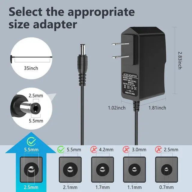Alt view image 2 of 7 - 5V 2A Power Adapter 5V 2A Power Supply Adapter AC Adapter 100V-240V AC Power Adapter Wall Charger for TV Box Camera Speaker Router & More DC Devices