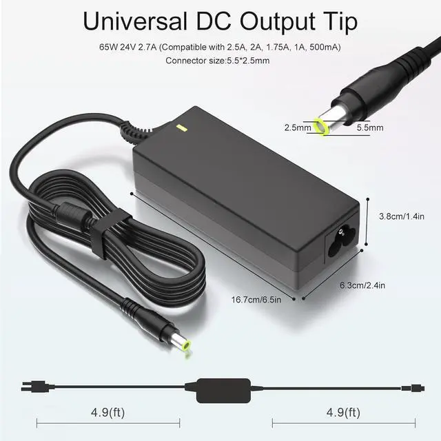 Alt view image 2 of 7 - for  G920 G29 Power Supply - Fit for  Racing Steering Wheel G920 G923 G25 G27 G940 Driving Force GT Racing Wheel APD DA-42H24 AD10110LF 190211-0010 Adapter Cord