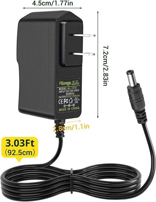 Alt view image 6 of 7 - 2 Pack 12V 1A AC/DC Power Supply 100-240V AC to DC 12V 1A Power Adapter 12W 12V 1 Amp Wall Adapter 12 Volts 1000mA Regulated Switching Power Converter with 5.5x2.5mm & 5.5x2.1mm DC Plug
