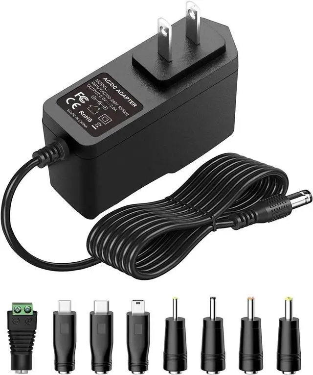 Main image of 5V 2A 10W DC Power Supply Adapter AC/DC Wall Charger AC 100V-240V to DC 5 Volt 2Amp 1A 1.5A Replacement Power Cord USB Type C for Security Camera Baby Monitor Scanner TV Box Raspberry USB Hub