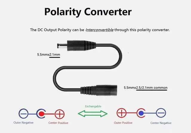 Alt view image 3 of 7 - 9V 1A AC DC Converter Power Supply Cord Adapter 100-240V 50-60Hz Wall Plug to DC 9 Volt 1 Amp Power Adapter Transformer 5.5 x 2.1mm Reverse Polarity Converter Cable & 10 Tips