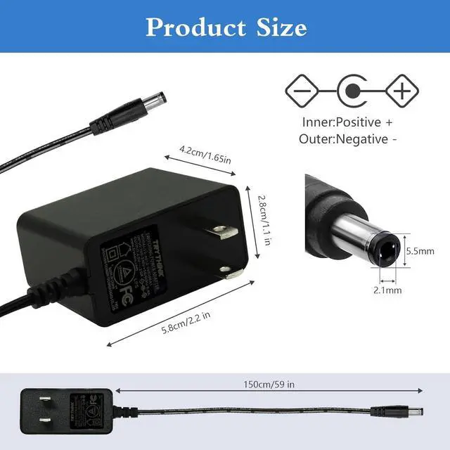 Alt view image 2 of 7 - AC Adapter 6V 2A Power Supply with 9 DC Plug Tips 12W Universal AC110V to DC6V 2000mA 1500mA 1000mA 500mA Power Driver for Sensor Trash Cans Elliptical Monitor and More DC 6V Devices(1 Pack)