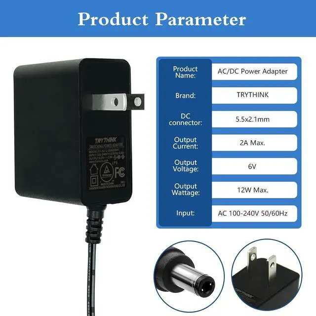 Alt view image 5 of 7 - AC Adapter 6V 2A Power Supply with 9 DC Plug Tips 12W Universal AC110V to DC6V 2000mA 1500mA 1000mA 500mA Power Driver for Sensor Trash Cans Elliptical Monitor and More DC 6V Devices(1 Pack)