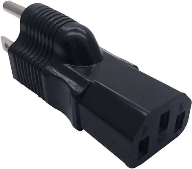 Alt view image 4 of 7 - (2pack NEMA 5-15P to IEC320 C13 AC Power Converter Computer Power Extension Adapter L-Shaped US 3 Prong Male Plug to C13 Female Socket Power Adapter Plug 10A/125V